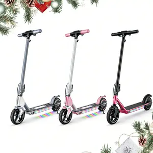 【Christmas Sale】 Electric Scooter for Kids- Aluminum Alloy Frame, 12 Mph & 9 Miles Range , 150W/200W Motor, Lightweight 20 lb, LED Lights & Electronic Brakes, Kids Foldable Electric Scooter for Kids