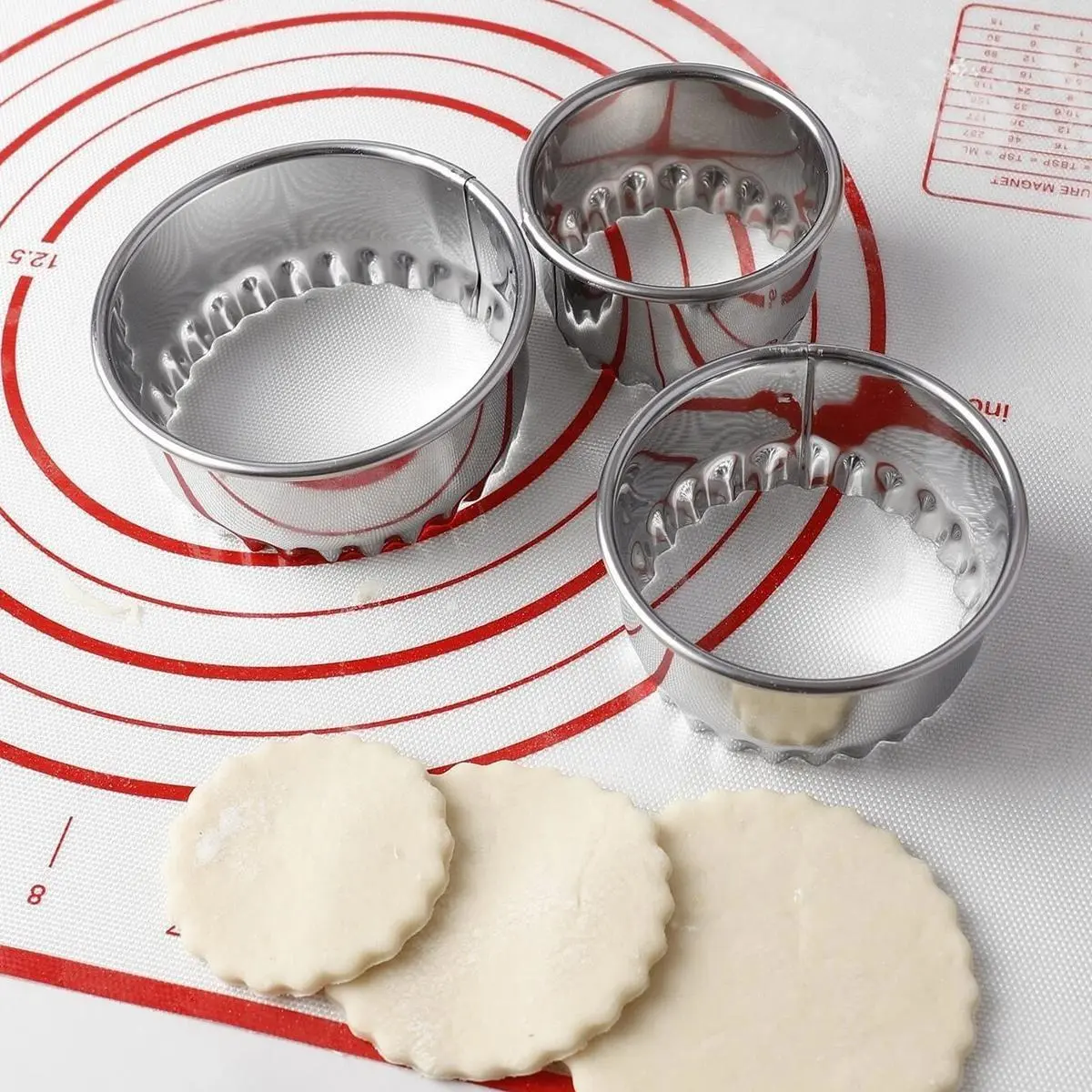3pcs/set Stainless Steel Cookie Cutter, Flower Shaped Cookie Cutters, Multi-use Cookies Baking Mold For Home Use, Baking Tools, Baking Supplies