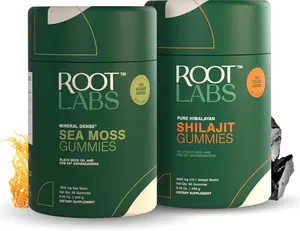 Root Labs 4000mg Himalayan Shilajit Gummies, Formulated with KSM-66 Ashwagandha & Organic Peruvian Maca, Zero Added Sugar, Made in USA, 60 Count Dietary Supplement Natural Vitamin