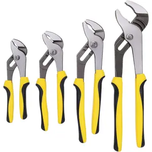 4-piece Groove Joint Pliers Set with Bi-Material Handles, Tongue and Groove Pliers Set Included 12-in, 10-in, 8-in and 6-in, Perfect for Plumbing Repair and Basic Home Maintenance