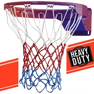 Durable Polyester Basketball Net with 12 Hooks, Robust Design for Secure Attachment, Ideal for Outdoor Sports Equipment