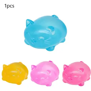 Soft Candy Cat and Sugar Ball Design, Anxiety Relief and Focus Toy, Maltose Filled Squeeze Cat Toy, Sensory Game, Slow Rebound Pressure Ball, Squishy Sensory Fidgets