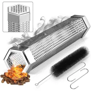 Pellet  Tube 12-inch: Stainless Steel  Pellets  Tube for Hot or Cold  | BBQ  Generator Tubes Works with any Grill and Smokers