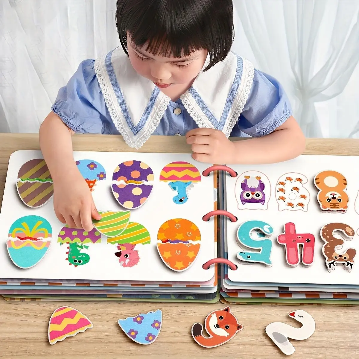 Interactive Cognitive Busy Book, Learning Activity Book with Tracing Pages and Vivid Illustrations, Visual Learning Aid, Teaching Supply and Preschool Learning Materials for Preschool Early Development