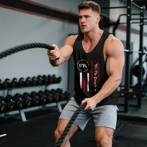 Men's 1776 We The People Tank Top | Vintage American Flag Sleeveless Shirt for Patriotic Pride| Gym Workout Summer Casual Tank