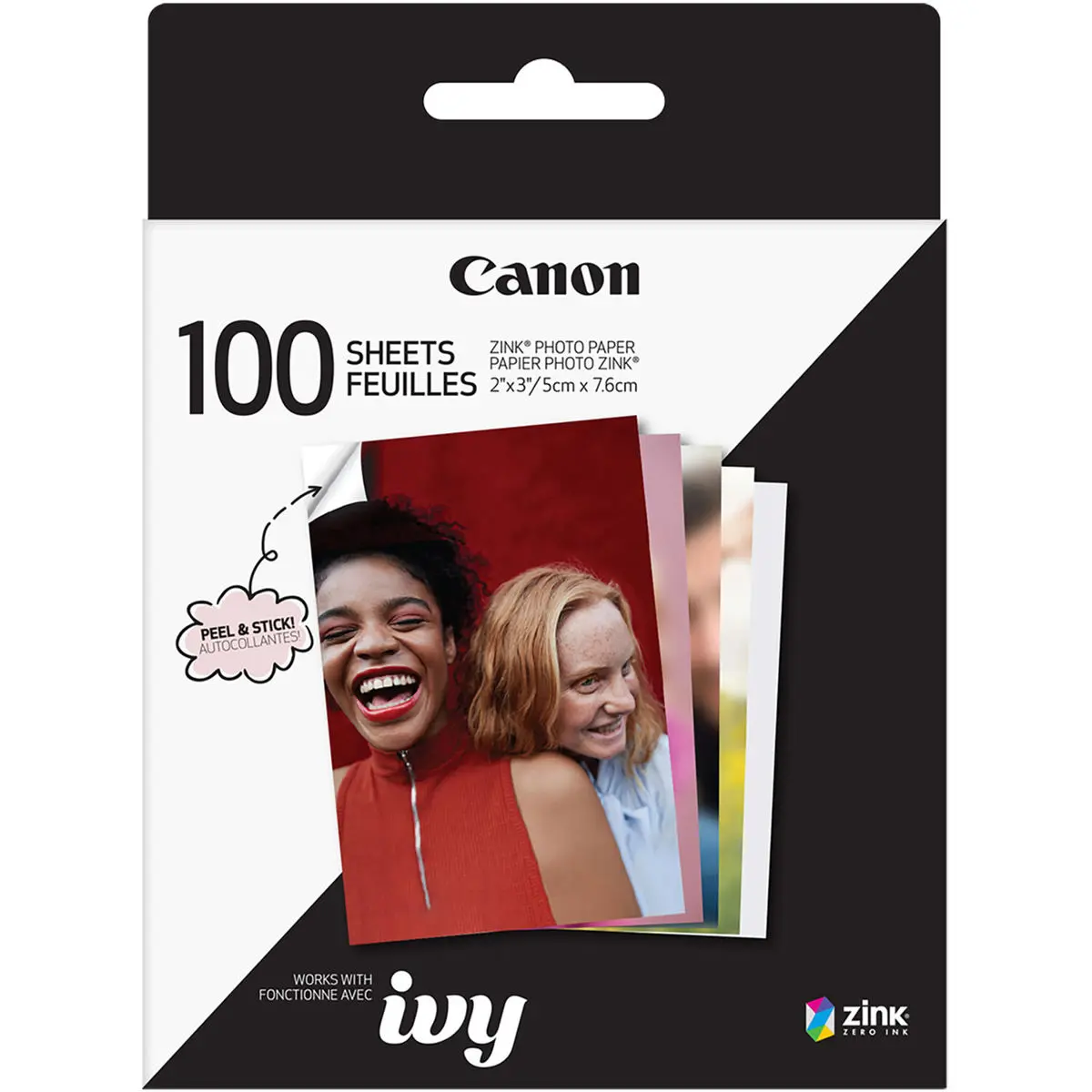Canon 2x3" ZINK Photo Sticker Paper Pack, 100 Sheets