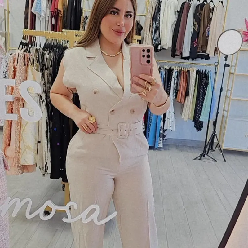 Beige Jumpsuit Casual Overalls for Womenswear Comfortable and Stylish