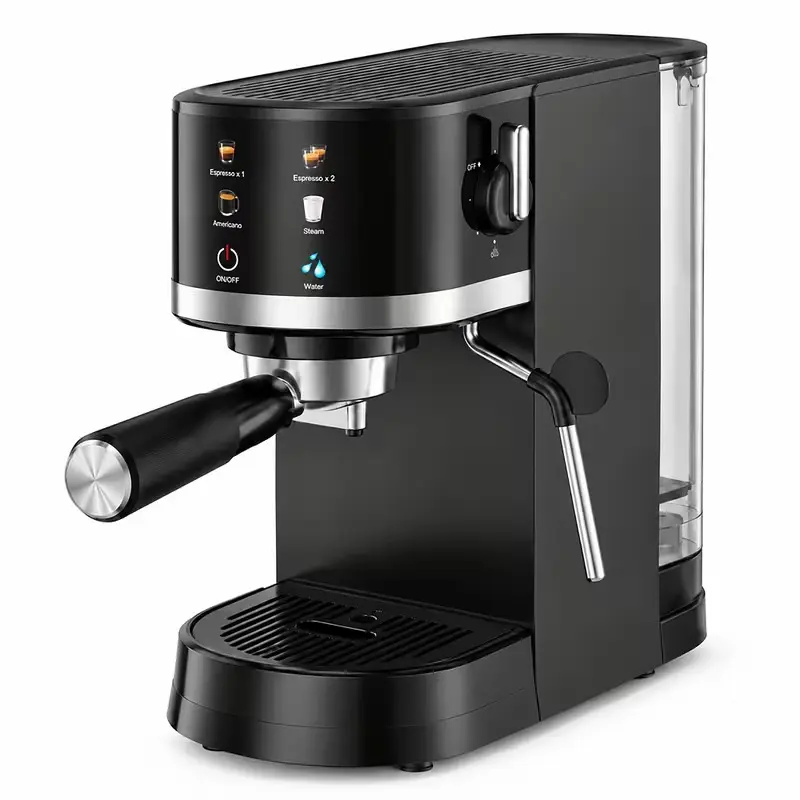 BEINILAI 20 Bar Espresso Coffee Machine, Touch Control Espresso Maker, Single & Double Shot, Steam Wand for Milk Frothing, Removable Water Tank