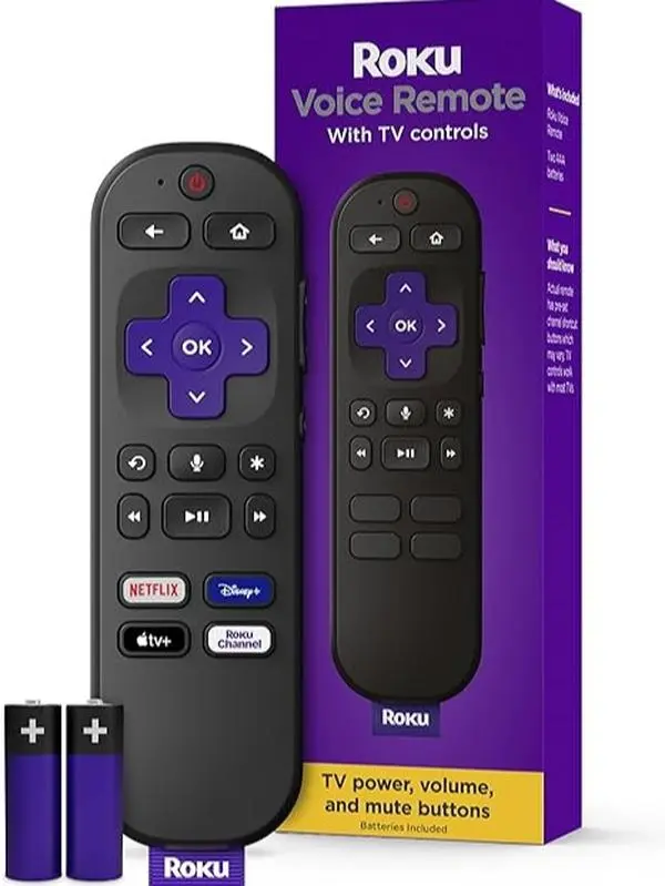 Roku Voice Remote, Replacement TV Remote Control | Voice Control, Simple Setup, & Pre-Set App Shortcuts - Compatible with Roku TV, Players, & Audio Devices