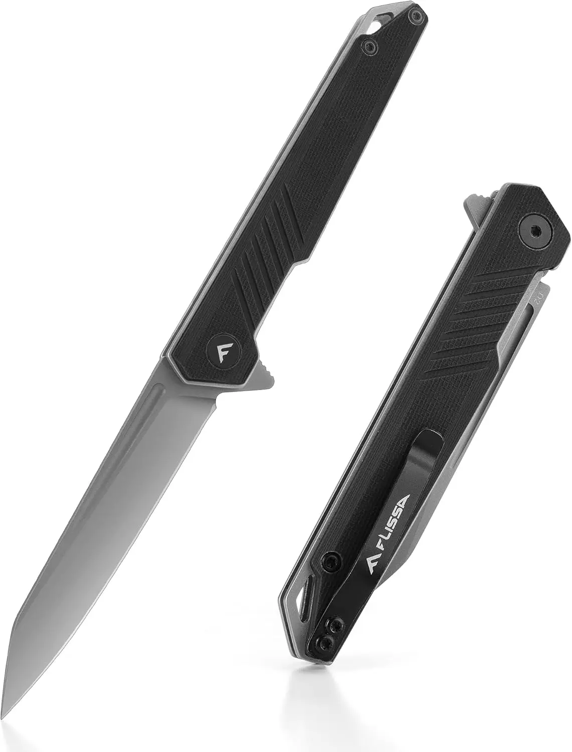 #summersale FLISSA Folding Knife, Pocket Knife with D2 Steel Blade, G10 Handle, Pocket Clip, Lightweight for Camping, Tactical, Hiking, Hunting, EDC, Daily Use, Outdoor Activities