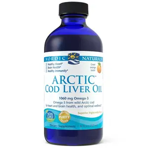 Nordic Naturals Arctic CLO Liquid Vitamin Dietary Oil - Orange Flavor, 8 Fl Oz (Pack of 1), Brain Health, Heart Support, Liver Support, Wellness Nutrition Supplement
