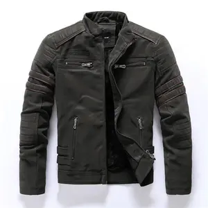 Men's PU Pilot Leather Jacket - Multi Embroidered Motorcycle Coat Trendy Brand Youth Edition Fashion Menswear