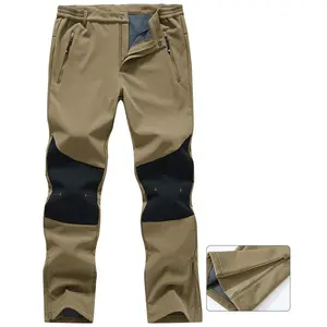 Men's Snow Pants Waterproof Fleece Lined Softshell Hiking Outdoor Zippers Bottom Leg Trousers(Sheet)