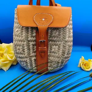bolsa de palmera y piel