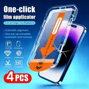 4pcs Tempered Glass Screen Protector For iPhone 17 Pro Max/iPhone 16 Pro/iPhone 15/iPhone 14 Plus/iPhone 13 miniiPhone 12 Pro/iPhone 11/9H+ Hardness, Ultra HD, Anti-Scratch, Anti-Fingerprint, Easy to Install