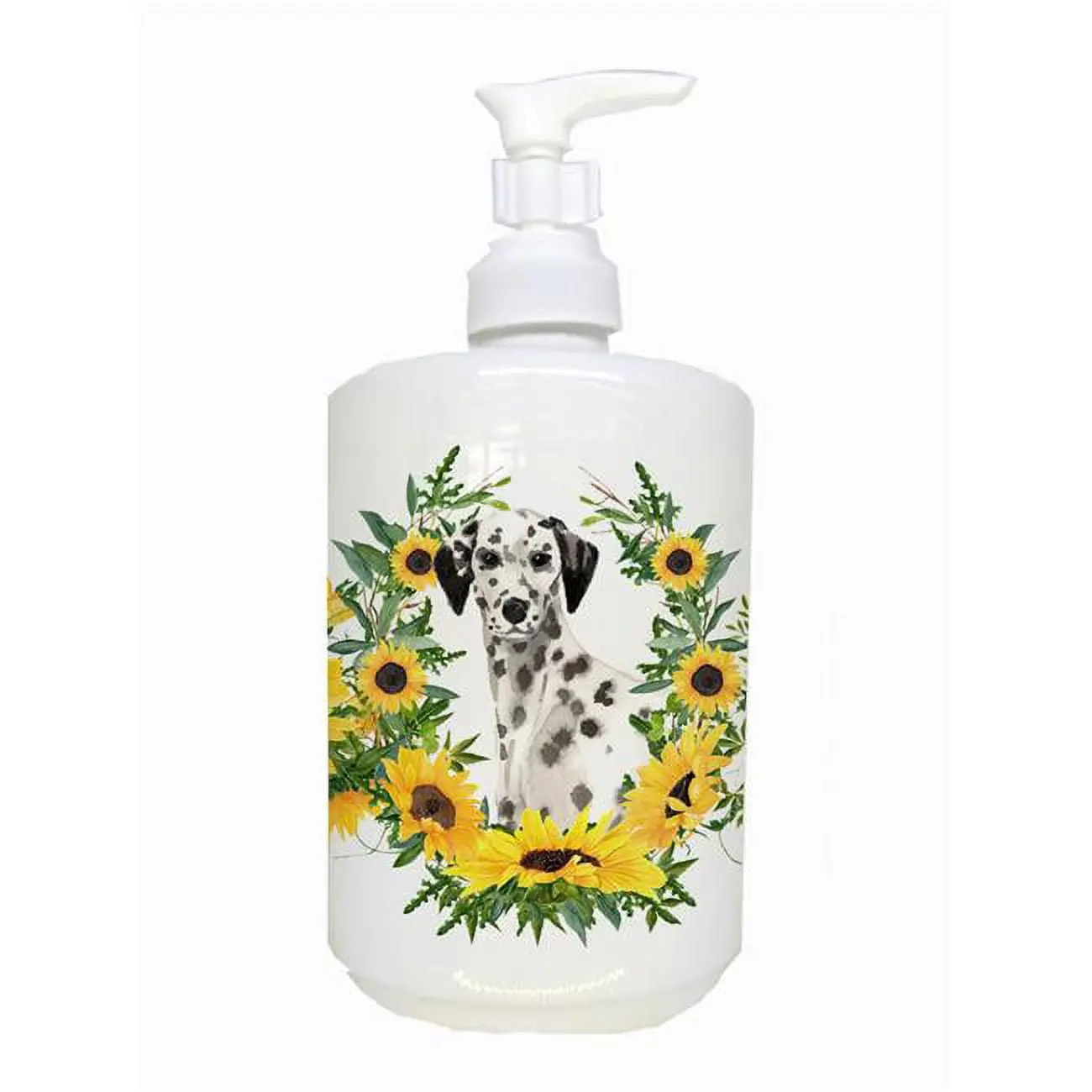 212 MAIN Dalmatian Art Ceramic Soap Dispenser with Pump Top - Colorful Design, 7 in High, 3.5 in Diameter, 0.75 lbs, for Kitchen & Bathroom Home Supplies