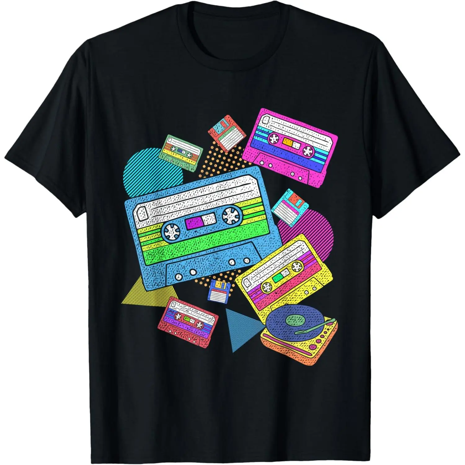 Men's Short-Sleeve Graphic Streetwear T-Shirt - 80s Theme Party Retro Music Cassette Prints, Original Design, Shortsleeve, Tee, Day, Breathable, Tops, Casual, Cotton