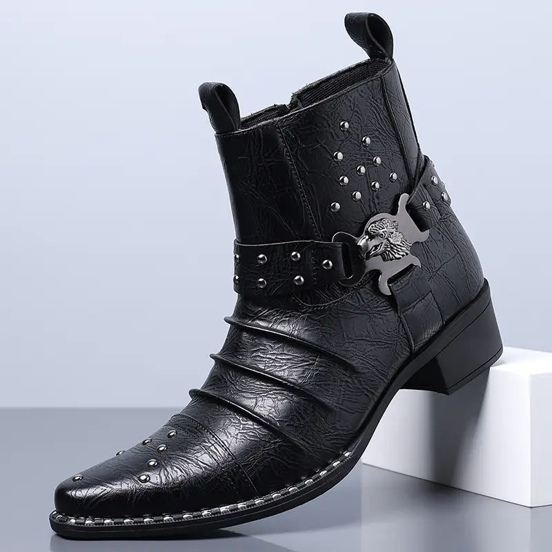 Men's Fashion Boots - High-Quality Classic Versatile Dress Shoes, 3 Color Options (Black, Brown, Dark Brown), Suitable for Business, Wedding Wear