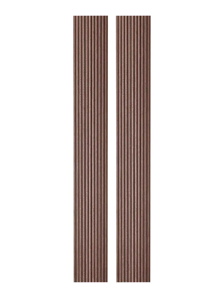 2-Pack Flexible Fluted Wall Panels - Smoked Oak