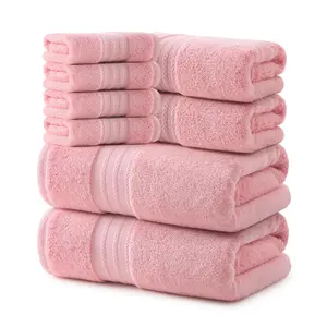 REDKISS Pink Towel Set of 8-100% Cotton Luxury Bath Towels Set for Bathroom, 600 GSM Highly Absorbent Bathroom Towel with 2 Large Bath Sheet, 2 Hand, 4 Washcloths, Pink Shower Towels for Dorm