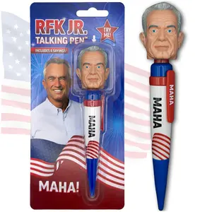 RFK Jr. Talking Pen - Fathers Day Gift for Dad - Press His Head & Hear 8 Real Voice Quotes - Funny Political Gag Gift for Men, Unique RFK Gifts, Novelty Desk Toy & Office Conversation Starter (RFK Jr.)