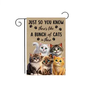 "Bunch of Cats in There" Garden Flag 12.5"x18"