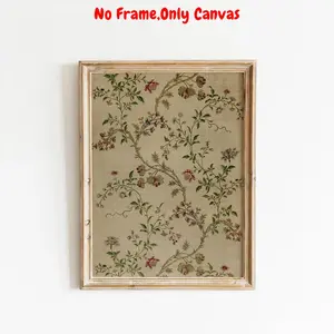 Floral Pattern Unframed Painting, Vintage Wall Art, Wall Decor for Home Living Room Bedroom, Home Decor, Room Decor, Bedroom Accessories, Ornaments