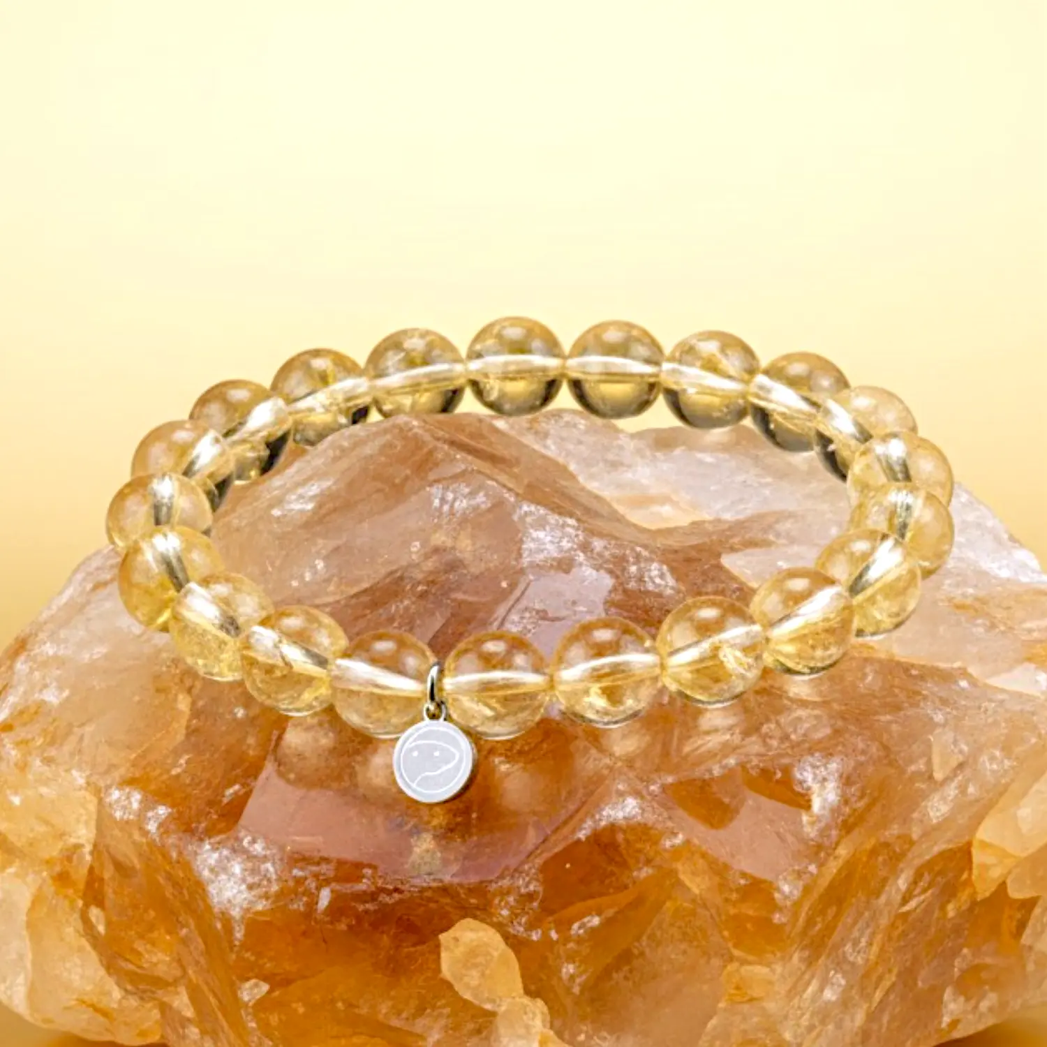 Citrine Bracelet, Otter Spirit, Women, 8mm Beads, Crystal Bracelet, Citrine, Solar Plexus Chakra, Success & Money, Confidence, Sterling Silver Otter Charm