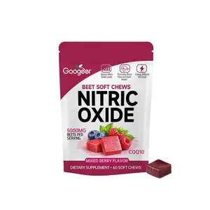 Beet Heart Chews, Nitric Oxide Support Soft Heart Chews, Energy Supplement with Grape Seed Extract & Beet Root Powder, 60 Count (Mixed Berry Flavor)