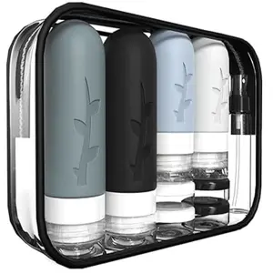 18-Pack Modern Eco-Friendly Silicone Travel Toiletry Containers, TSA-Approved Leak-Proof Refillable Multi-Size Tube-Shaped Storage Bottles with Cap Lock for Shampoo, Conditioner (Home Organiser Supplies)