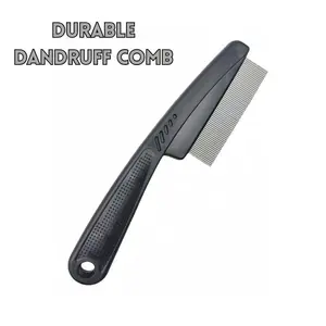 Stainless Steel Dandruff Comb for Scalp Care – Fine Tooth Head Lice & Flake Remover, Professional Hair Comb for Men, Women & Kids, Black