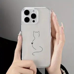 A transparent phone case with a cat design, compatible with iPhone 17/16/15/14/13/12/11/X/XS/XS Max, is the perfect holiday gift for friends, family, or yourself., Cover, Accessories, Smartphone,summerwins