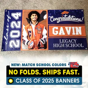 Personalized Class of 2026 Vinyl Banners - Custom Multi-Size Photo Backdrops for 2026 Graduation Outdoor Party Festive Supplies