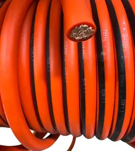 AC DC 2/0 AWG Ultra Flex Welding Cable Rugged Orange Jacket 600V SAE J1127 Compliant 3087 Copper Strands TPE Insulation for Electric Welders