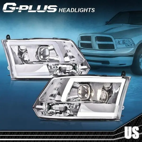 G-PLUS LED Headlight Assembly - 1Pair Left+Right Plug-N-Play for 09-12 Ram Trucks 1500,2500,3500,5500 with Daytime Running Light, Corner Light, Car Exterior Upgrade