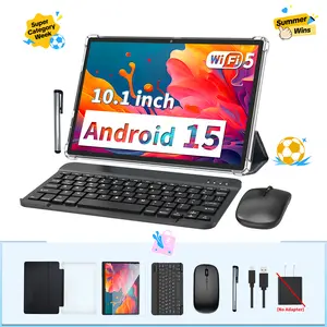 【SummerWins】PYNAREL 2026 10.1 Inch Tablet, Android 15 Device with Keyboard Mouse, Case, Stylus, Dual Camera, Back-to-school Gifts&Father's Day Gift Bundle
