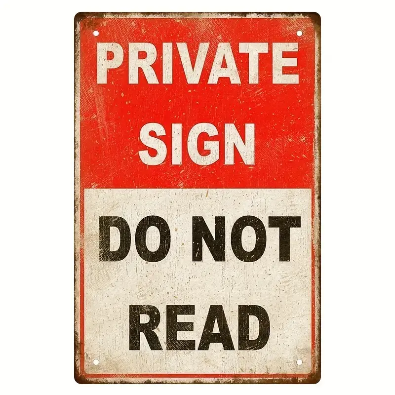 Multicolor Retro Humor "Do Not Read" Tin Metal Plaque, 1-Piece 12x8 in Wall Decor Sign for Home & Garage