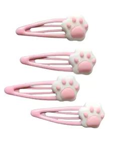 Cute Cat Paw Design Hair Clips Set, Super Cute Clips, Fashionable Hair Accessories for Women & Girls, Minimalist Headwear Suitable for Thick Hair