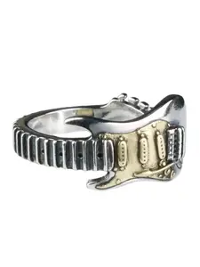 Electric Guitar Ring Rock Punk Hip-Hop Style, Adjustable Vintage Index Finger Ring, Versatile Fashion Design for Men and Women