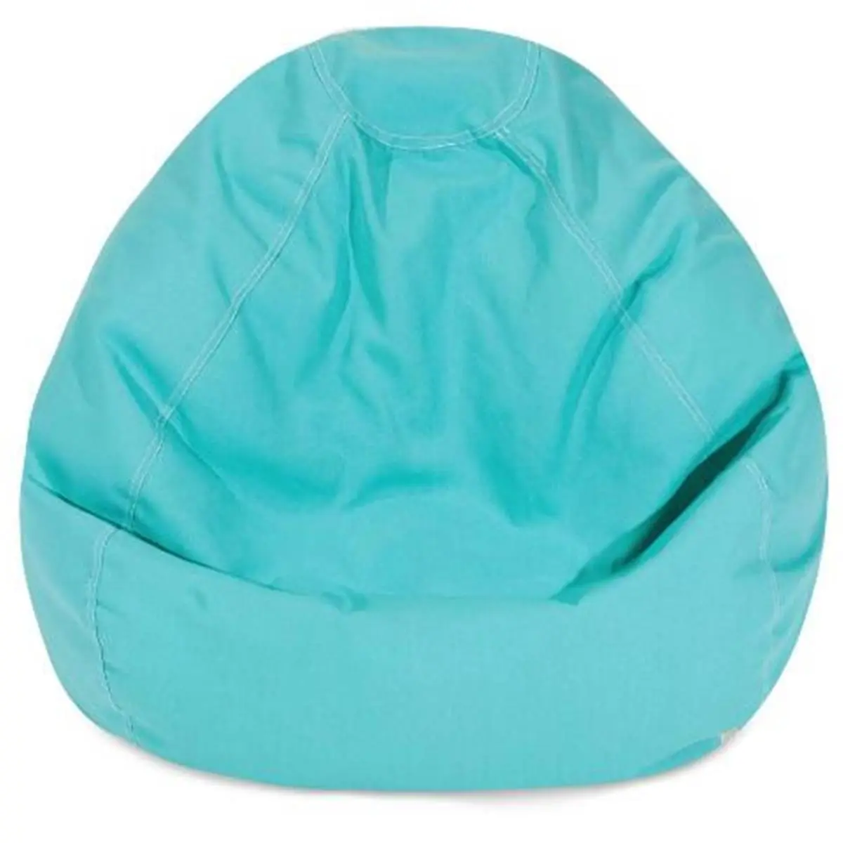 Majestic Home Teal Small Classic Polyester Outdoor Bean Bag Chair - 28 L x 28 W x 22 H in, 150 lbs Capacity, Eco-Friendly Polystyrene Beads Filling, 1000 Hours of U.V. Protection, Zipper-Equipped, Spot Clean, Children-Friendly, Playroom & Deck Seating, Re