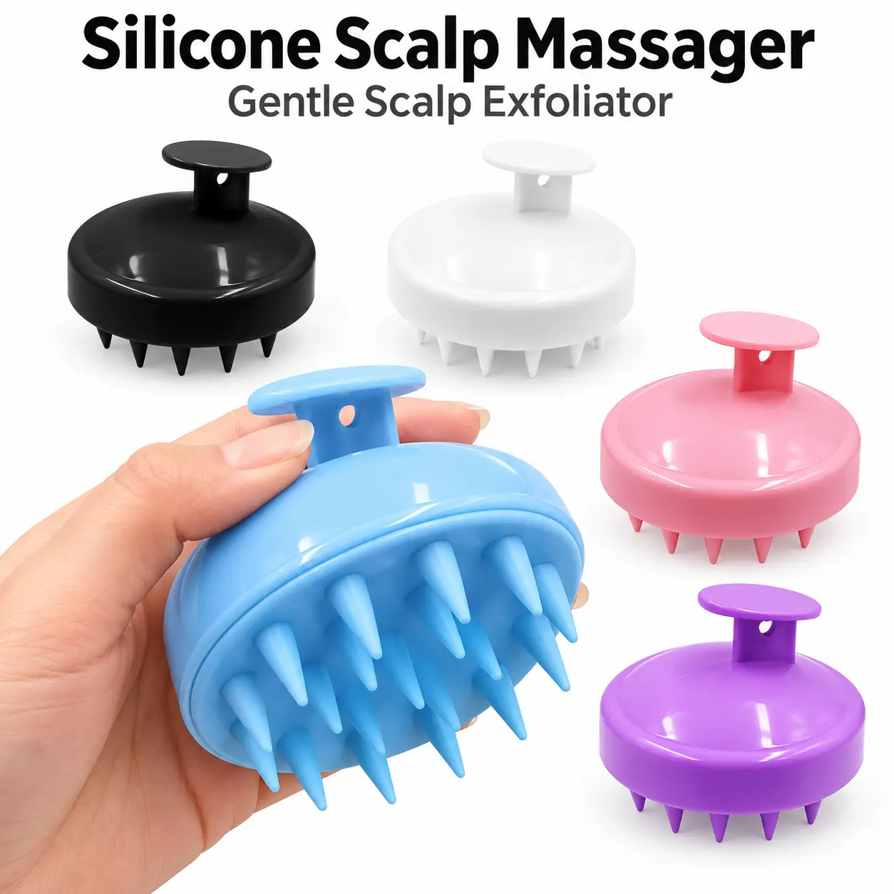 5pcs Silicone Scalp Massager Brush - Soft Scalp Scratcher for Deep Hair Cleaning, Relaxing Shower Self-Care | Beauty & Personal Care, Haircare & Styling, Hair Brushes & Combs Accessories
