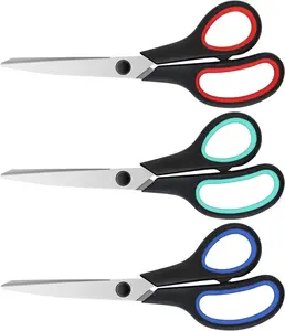 3-Pack 8" Heavy Duty Scissors with Ultra Sharp Blades and Comfort Grip Handles - For Office, Home, School, Sewing, and Crafts