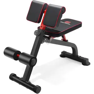 Roman Chair  Extension Bench for Glute,  and Lower , Hyperextension Bench, Adjustable & Foldable Weight Bench for  Gym Strength