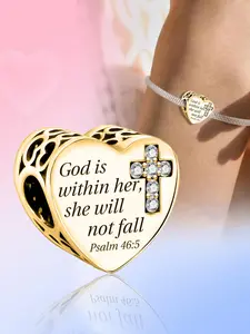 Heart Shaped Pendant with Cross Charm, Fashionable DIY Jewelry Making Kit for Women & Girls, Trendy All-match & Exquisite DIY Jewelry for Birthday Gift