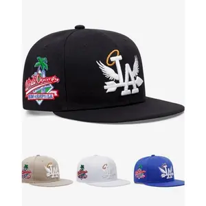 2026 New Personalized Creative Baseball Hat LA Wings Side Coconut Embroidered Skateboarding Hat Street Fashion Hip Hop Hat Outdoor Leisure Sports Sunshade Hat Daily Commuter Decorative Hat Male Female Same Style Flat Edge Hat