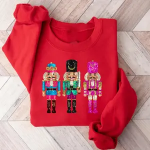 Nutcracker Sweatshirt, Christmas Nutcracker Sweatshirt, Faux Sequin Sweatshirt, Womens Christmas, Holiday Sweaters, Christmas Crewneck, Easy to Wear, Just Throw It On, Full Color Selection, Pick Your Favorite