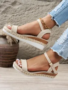 Women's Fashion Ankle Strap Wedge Platform Sandals, Boho Sandals, Wedged Sandals, Comfortable Design for Everyday Wear, Casual Outings and Summer Activities, Ideal for All-day Comfort and Support, Walking Shoes