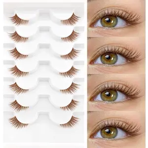 Half False Eyelashes, Individual False Eyelashes, Natural Curling Wispy Faux Cluster Lashes, Comfortable Lash Extensions for Women & Girls Eye Makeup, Cosmetic, Wispy Lash Clusters