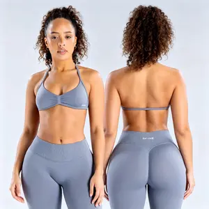 DFYNE Strappy Bra - seamless shaping design, hip-lifting design, women's sports and fitness set, suitable for various occasions such as yoga, fitness, cycling, hiking, running, sports, and outdoor leisure