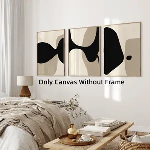 3Pcs Optinal Frame Modern Geometric Canvas Posters, Modern Art Design, Abstract Minimalist Wall Art, Room Decor, Artwork Wall Painting For Gift, Wall Decor For Living Room, Bedroom Decoration